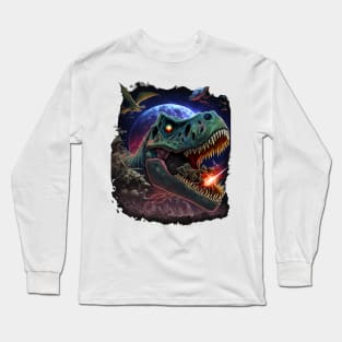 Dinosaurs in Space #2 Long Sleeve T-Shirt